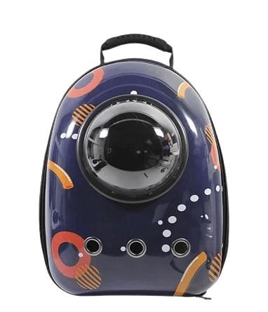 Mochila transportín TIDE BLUE con visor para gatos vista frontal