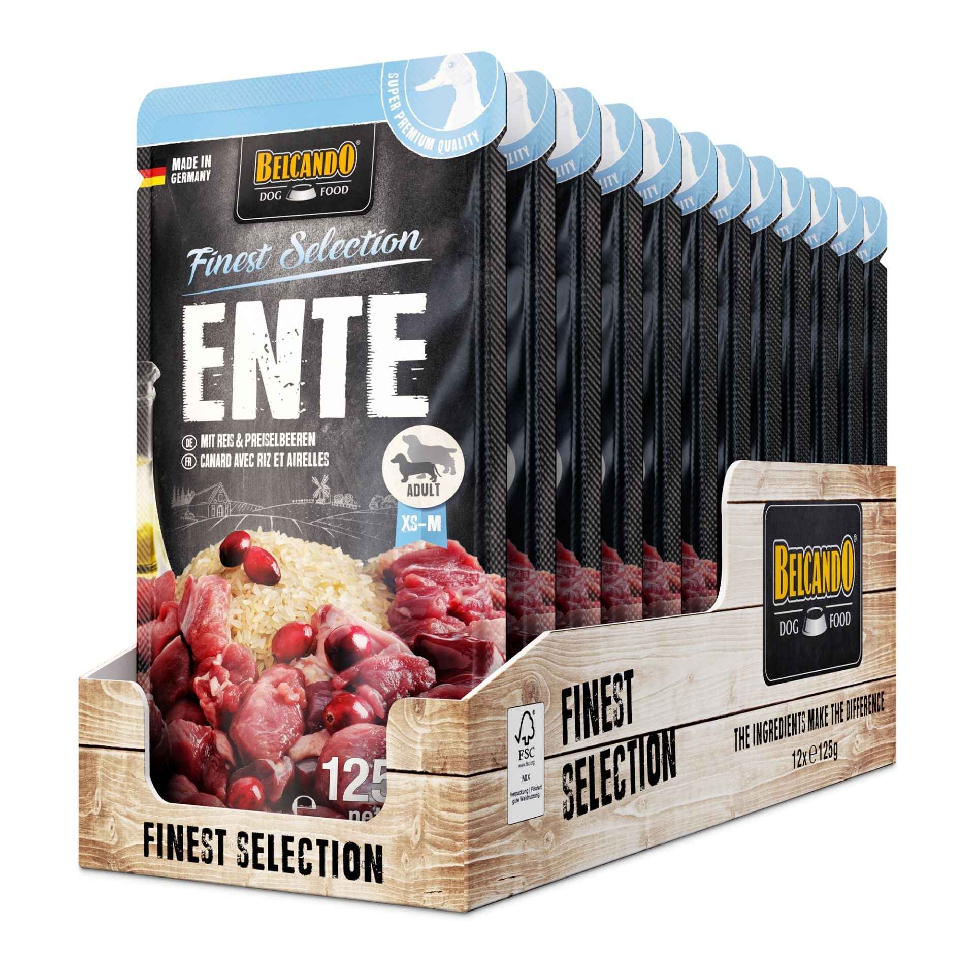Belcando Finest Selection Pato con Arroz & Arándanos Rojos Silvestres 125g